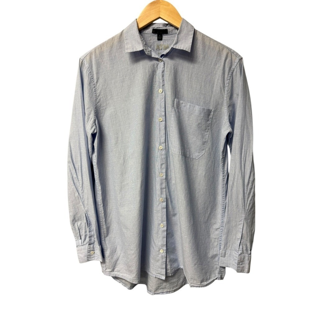 ATM Anthony Thomas Melillo Mens Blue Dot Print Button Down Shirt Size S EUC